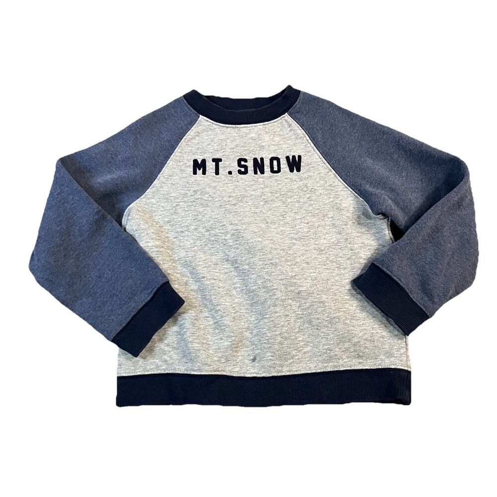 Janie & Jack Mt. Snow Gray Navy Sweatshirt Sweater Long Sleeve Boys Youth Size 5